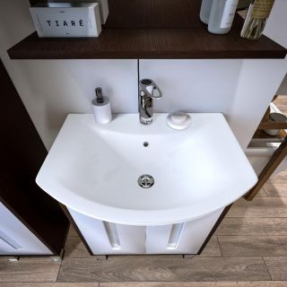 Тумба под раковину Бриклаер Бали 4627125411915 60 см венге/белый